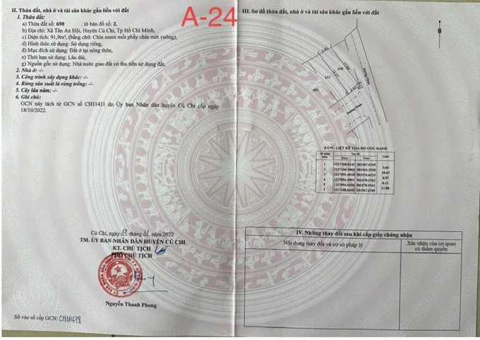 Bán đất nền 91,9m2 Nguyễn Văn Khạ, Củ Chi- đường đá 8m, vỉa vè 2m, hướng ĐN, nở hậu: 1,950 tỷ