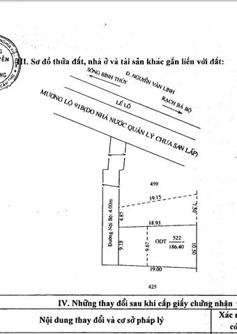 Bán đất 186.4m² full thổ cư ngang 9.18m giá 3 tỷ tại Đường Nguyễn Văn Linh Phường Long Tuyền
