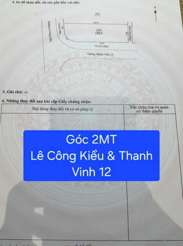 LÔ GÓC 2 MẶT TIỀN LÊ CÔNG KIỀU – THANH VINH 12, VỊ TRÍ ĐẸP ĐẦU TƯ SINH LỜI