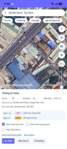 Bán Nhà riêng 273.7m2 có sẵn 273.7 m2 thổ cư giá 10.5 tỷ nay kẹt gấp giảm còn 10.2 tỷ tại Xã Mỹ Hạnh Tây Ninh