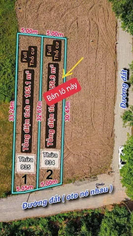 Bán đất 150m² có sẵn 149m² thổ cư ngang 5m giá 399 triệu tại Xã Phước Thạnh