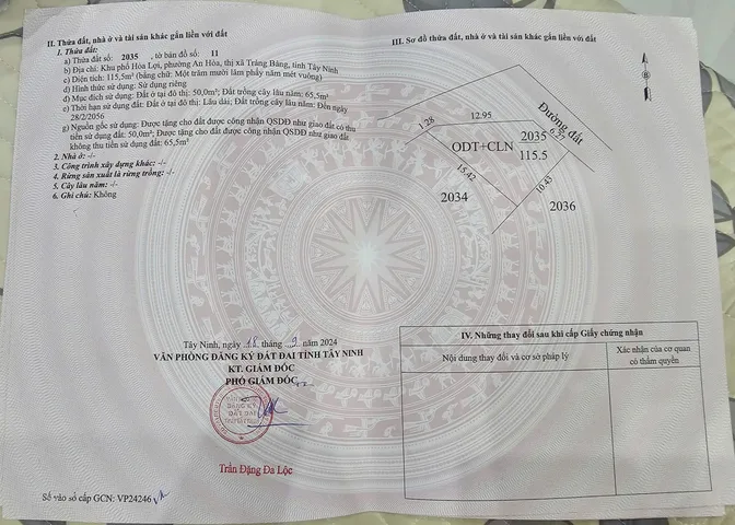 Bán lô góc MT đường nhựa SHR, 115,5m2, Giá 1 tỷ 020.