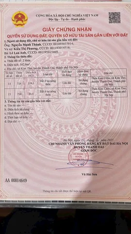 Bán lô đất thổ cư Kim Châu, Kim Thư, Thanh Oai, Hà Nội . Otô vào nhà, DT 43,6 lô góc mặt tiền 5,2m và 6,6m. cách đường quốc lộ 21B 500m. vị trí đẹp hàng xóm của Vin, giá đầu tư. LH: 0912123030; 0902123030 để đc tư vấn giá tốt.