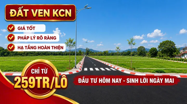 💥💥💥SIÊU HOT ĐẤT NỀN LÕI KCN & NGHỈ DƯỠNG – GIÁ CHỈ 259 TRIỆU LÔ GÓC HAI MẶT ĐƯỜNG