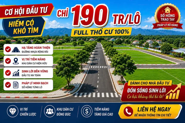 CƠ HỘI ĐẦU TƯ ĐẤT NỀN GIÁ TỐT TRUNG TÂM XÃ AN BÌNH – CHỈ TỪ 190TR/LÔ 🔥