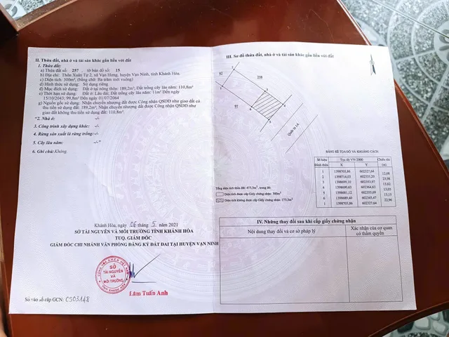 Chỉ 2 tỷ 8.Bán đất mặt tiền QL1A, mặt tiền 13m. Dt 300m2. Khu kinh tế vân phong,Thôn xuân tự 2, vạn hưng, vạn ninh, khánh hòa.