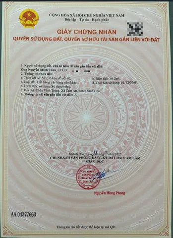 VĨNH ĐÔNG -- CAM AN -- 46 M2 -- 100 TRIỆU