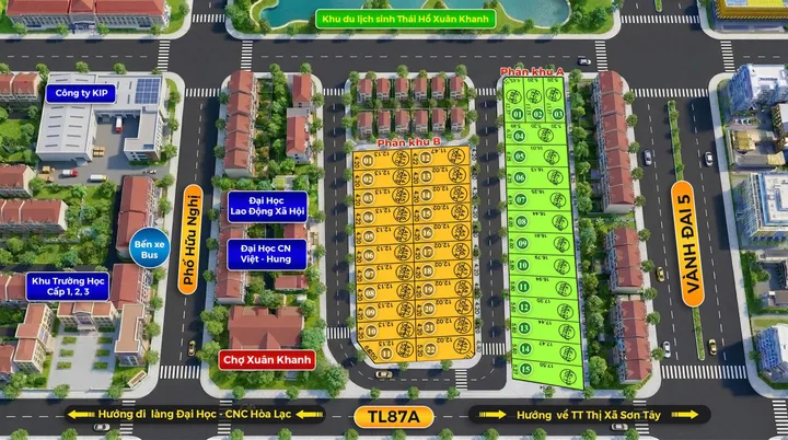 Cần bán lô đất full thổ cư có vỉa hè ngay Xuân Khanh Sơn Tây