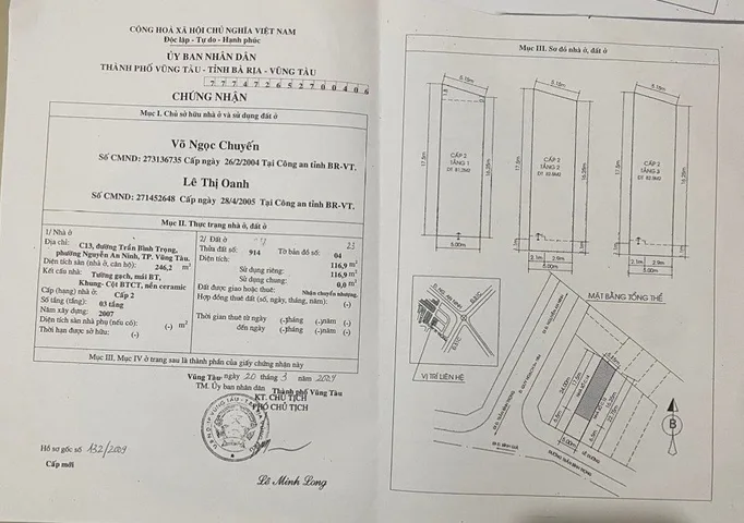 BÁN NHÀ 1 TRỆT 2 LẦU MẶT TIỀN TRẦN BÌNH TRỌNG, THU NHẬP 20 TRIỆU/THÁNG, GẦN BIỂN BÃI SAU