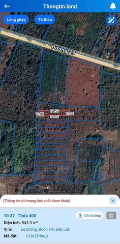 Bán đất 546.8m² ngang 10.0m giá 200 triệu tại Xã Ea Drông