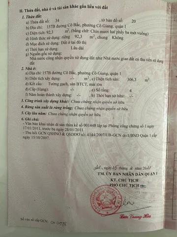 Bán Nhà Mặt tiền 157B Cô Bắc – Giá 45 tỷ.