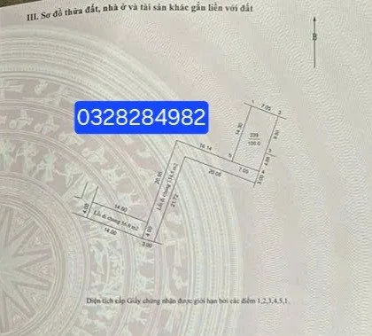 Bán đất 100m² có sẵn 50m² thổ cư ngang 7m giá 4 tỷ tại Xã Thư Lâm
