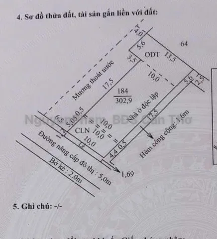 Bán nhà 302.9m² full thổ cư ngang 10m giá 16 tỷ tại Đường Lê Anh Xuân Phường Cái Khế