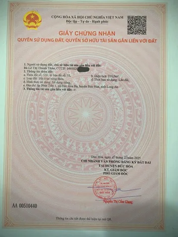 ĐẤT CHÍNH CHỦ - NỀN THỔ CƯ Ấp Bình Tiền 1, Xã Đức Hòa Hạ, Đức Hòa - Long An