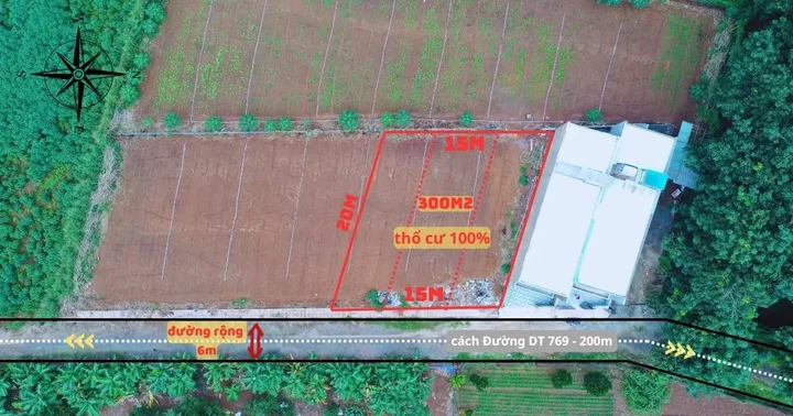 Bán đất 300m2 tổng 3 thửa - gần ngay sân bay long thành - ấp 2, xã Dầu Giây