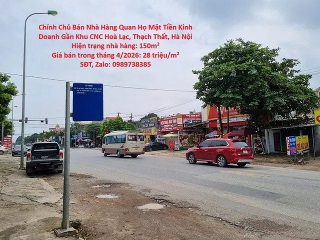 Chính Chủ Bán Nhà Hàng Quan Họ Mặt Tiền Kinh Doanh Gần Khu CNC Hoà Lạc, Thạch Thất, Hà Nội
