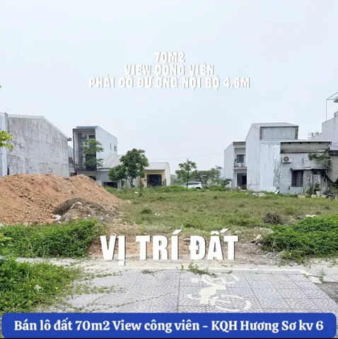 ✔️✔️✔️Bán lô đất đẹp VIEW CÔNG VIÊN - KQH Hương Sơ (khu vực 6) Nguyễn Văn Linh
