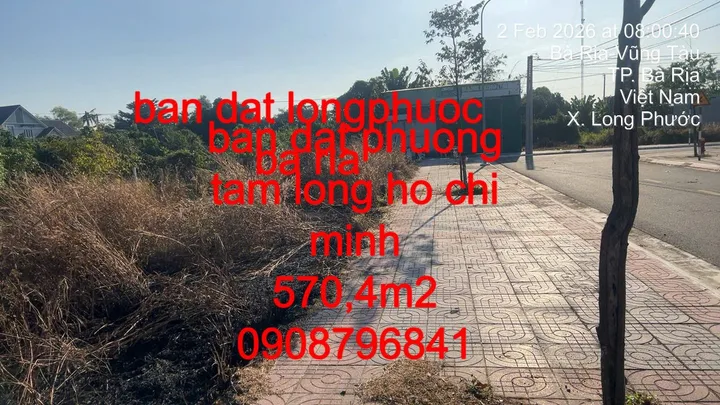 ban 570,4 m vuong dat tai xa long phuong ba ria nay l phuong tam long ho chi minh .