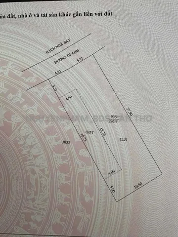 Bán đất 297m² có sẵn 75m² thổ cư ngang 10.6m giá 2.3 tỷ tại Đường Trương Vĩnh Nguyên Phường Cái Răng