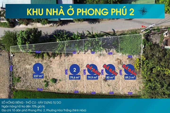 Bán đất nền 80m2 tại Hồ Tùng Mậu, 599 triệu, Phường Hòa Thắng