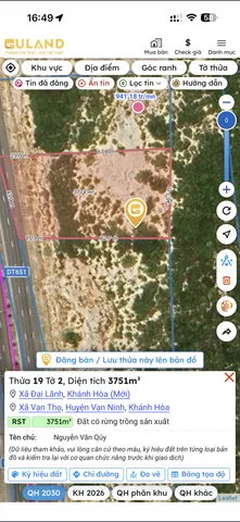 Bán đất 3751m² ngang 43m giá 1.25 tỷ tại Xã Đại Lãnh - Kg bao Quy Hoạch. Thiện chí gọi chủ đất
