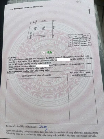 Cần bán đất Trường Yên Chương Mỹ, 100m ra QL6, Sát chợ Trường Yên và trường học