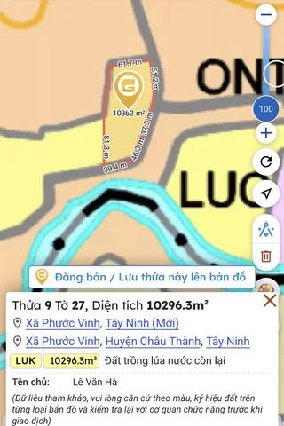 Bán đất 18000m² ngang 30m giá 2 tỷ tại Xã Phước Vinh