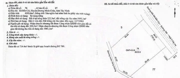 Bán đất 6200m² có sẵn 222m² thổ cư ngang 68m tại Xã Hưng Thuận