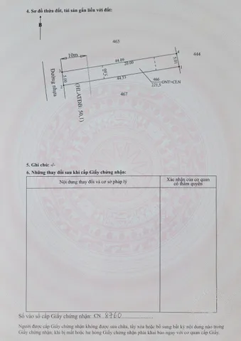 Bán đất 221m² có sẵn 100m² thổ cư ngang 5m giá 750 triệu tại Xã Long Hòa