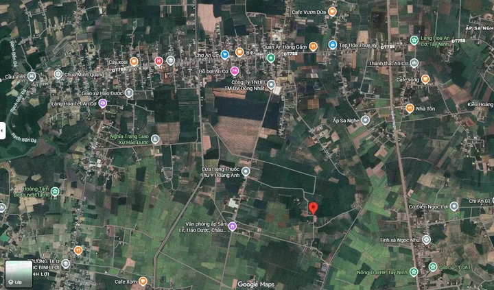 Cách trung tâm hành chính Hảo Đước,Châu Thành, Tây Ninh 1km,với 458m2,có 50m2 thổ cư. Chỉ 498triệu