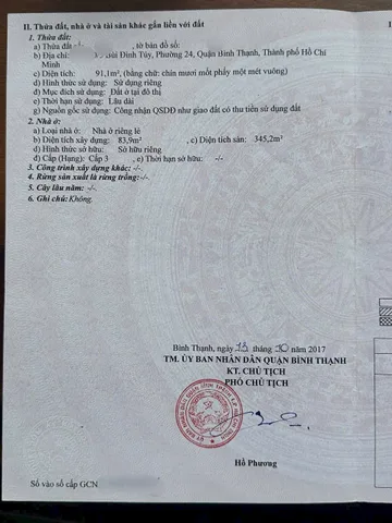 Bán CHDV Hẻm 217/70/5 Bùi Đình Túy – Giá 16,9 tỷ.