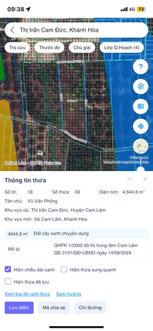 Bán đất 4644.6m² ngang 38m giá 3.3 tỷ tại Xã Cam Lâm