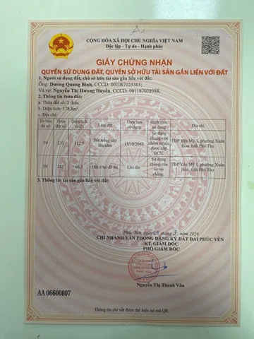 Bán đất 66,3m² full thổ cư ngang 6,5m giá 1.6 tỷ tại Phường Xuân Hòa