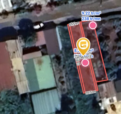 Bán đất 155.5m² có sẵn 60m² thổ cư ngang 5.0m giá 1.55 tỷ tại Phường Tân An