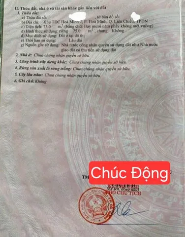 Bán đất đường Chúc Động - Gần Hồ Tùng Mậu