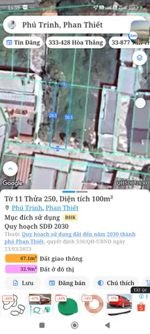Bán đất 100m² full thổ cư ngang 5m giá 1.5 tỷ tại Phường Phan Thiết