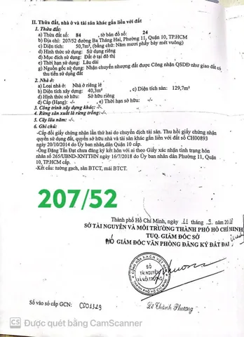 Chính Chủ Bán Nhà Hẻm 207/50-52 Đường 3 Tháng 2 – Giá 33 tỷ
