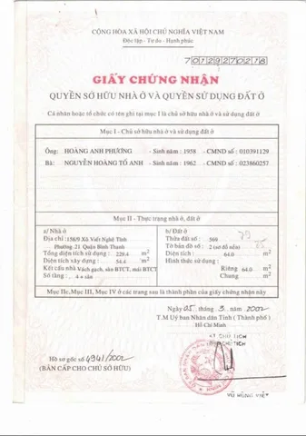 Chính Chủ Bán Nhà Hẻm 158/9 Xô Viết Nghệ Tĩnh – Giá 16 tỷ
