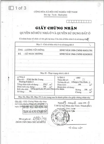 Chính Chủ Bán Nhà Hẻm 371/26 Hai Bà Trưng – Giá 32,5 tỷ