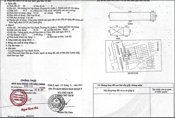 Chính Chủ Bán Nhà Mặt tiền 182-184 Sư Vạn Hạnh – Giá 80 tỷ
