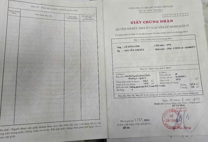Chính Chủ Bán Nhà Mặt tiền 474-476 Nguyễn Đình Chiểu – Giá 90 tỷ