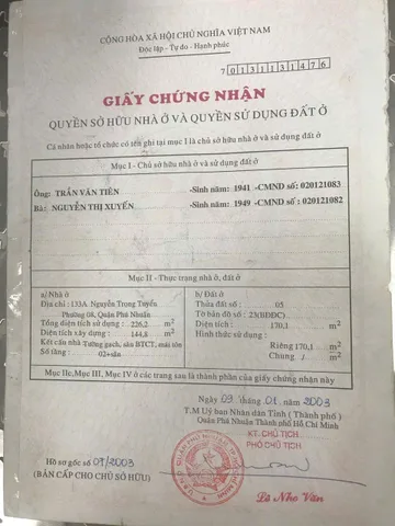 Chính Chủ Bán Nhà Mặt tiền 133 Nguyễn Trọng Tuyển – Giá 34,9 tỷ