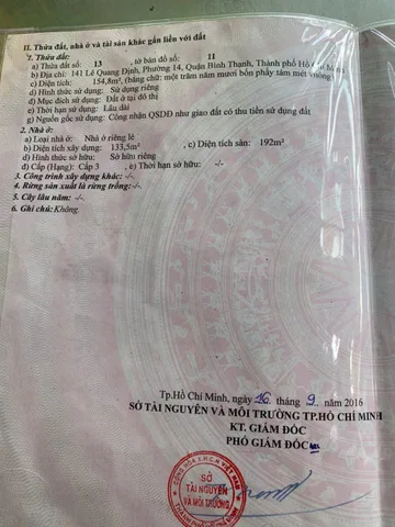 Chính Chủ Bán Nhà Mặt tiền 141 Lê Quang Định – Giá 45 tỷ