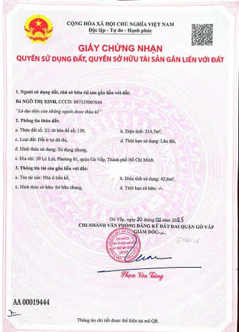 Chính Chủ Bán Nhà Mặt tiền 20 Lê Lợi – Giá 28,4 tỷ