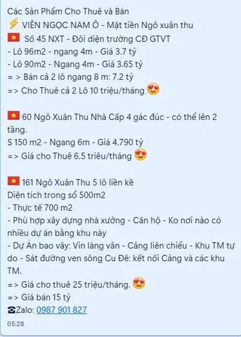 Bán đất mặt tiền đường Ngô Xuân Thu - Đôi diện trường CĐ GTVT