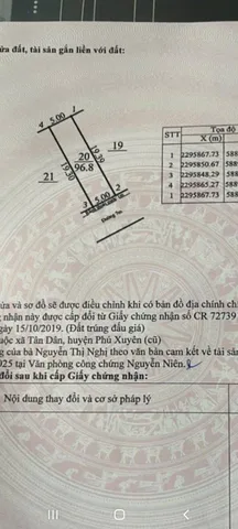 Bán đất đấu giá Đồng Phố  96,8m² full thổ cư ngang 5m giá 3.4 tỷ tại Xã Chuyên Mỹ