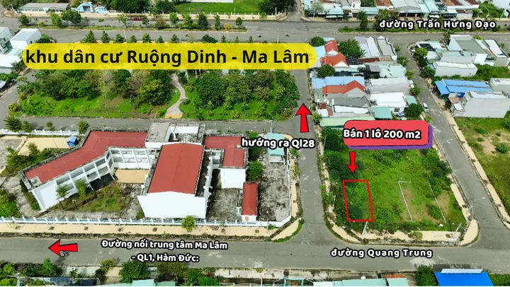 ĐẤT THỔ CƯ 2 MẶT TIỀN – GIÁ TỐT KDC RUỘNG DINH MA Lâm đường Quang Trung