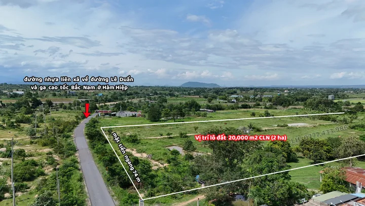 CẦN BÁN 2HA ĐẤT MẶT TIỀN NHỰA – GẦN KÊNH SÔNG WAO, HÀM LIÊM