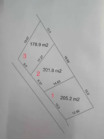 Bán đất 201m² có sẵn 200m² thổ cư ngang 9.37m giá 245 triệu tại Xã Trà Giang