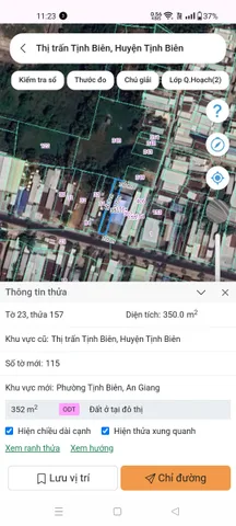 Bán đất 350m² full thổ cư ngang 7m giá 6.5 tỷ tại Đường Quốc lộ 91 Phường Tịnh Biên